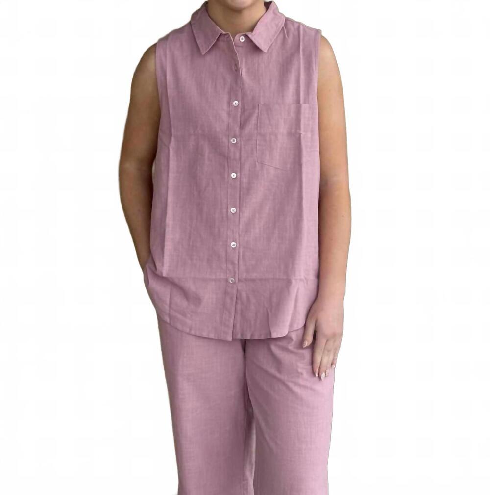 NEW DYLAN kelly button top in soft pink